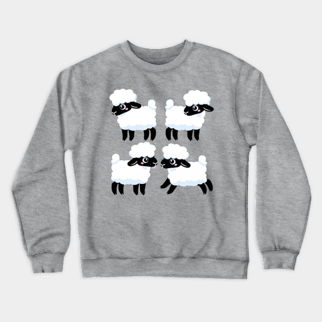 Simple Sheep Design - Light Crewneck Sweatshirt by leashonlife